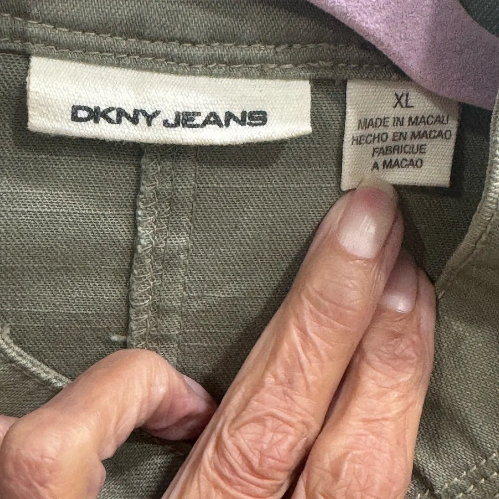 DKNY Jeans Camo Green Military-Style Button Front Jacket Size XL - Picture 12 of 16